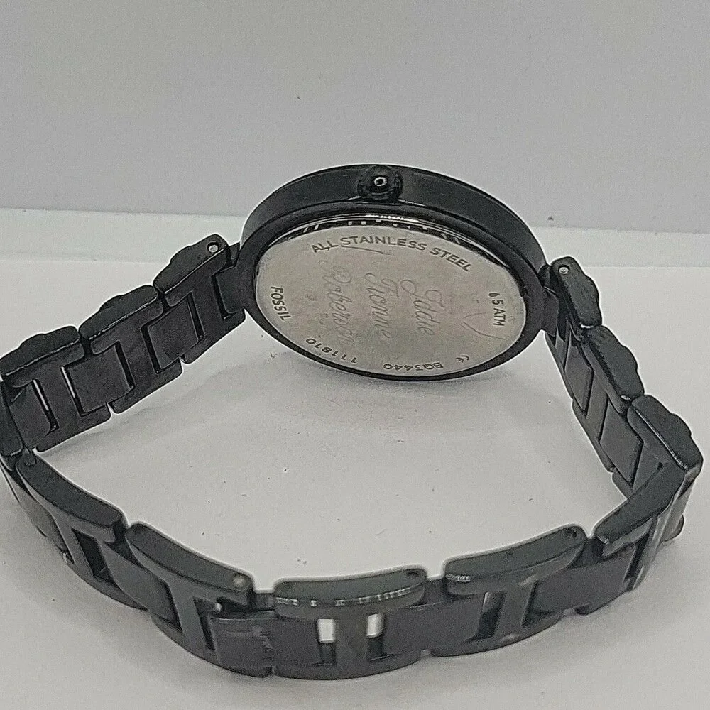 Fossil Karli BQ3440 Women's Black Stainless Steel Analog Dial Quartz Watch AM898
